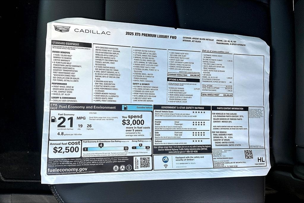 2025 Cadillac XT5 Premium Luxury