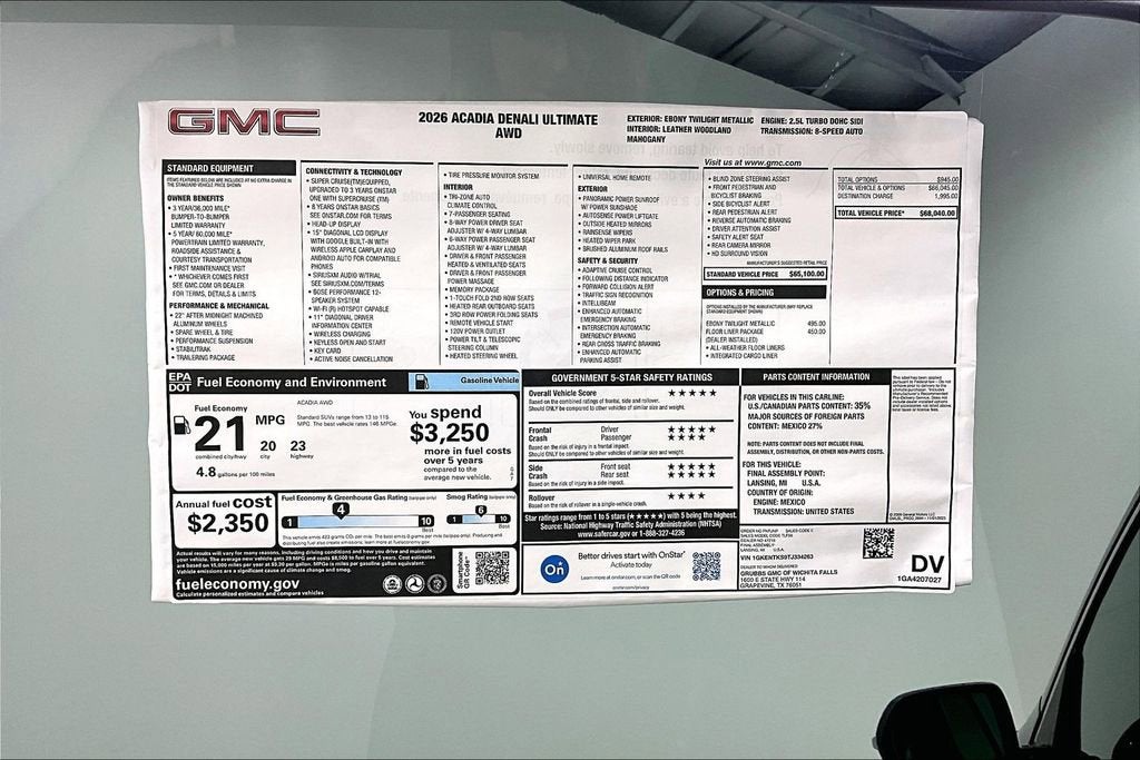 2026 GMC Acadia Denali Ultimate