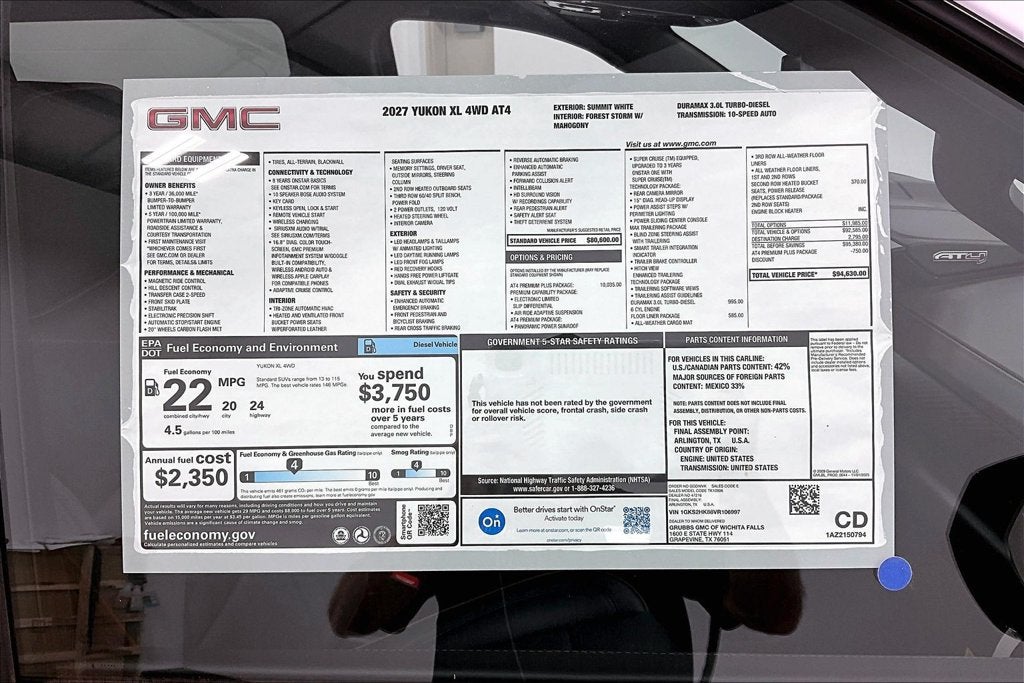 2027 GMC Yukon XL AT4