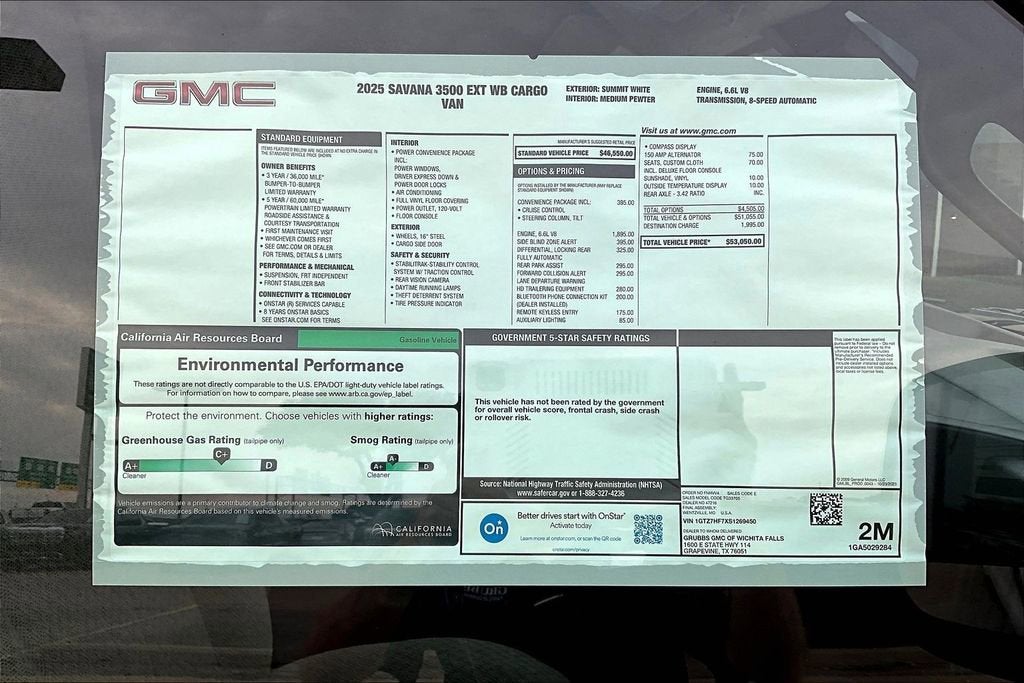 2025 GMC Savana Cargo 3500 Work Van