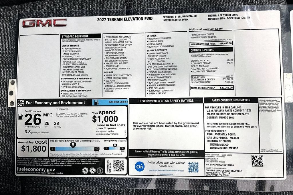 2027 GMC Terrain Elevation