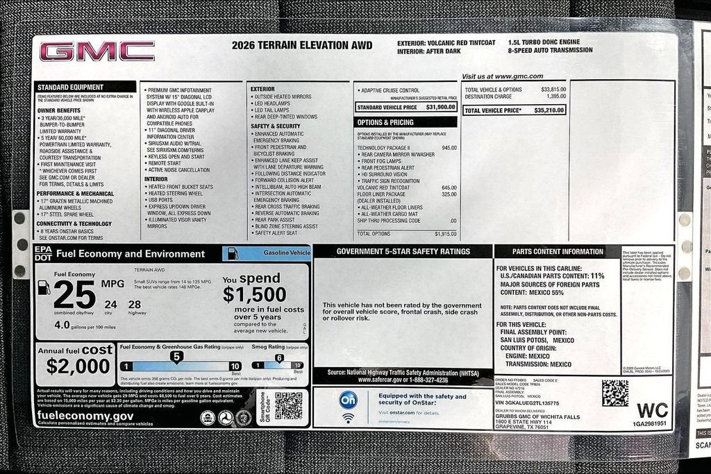 2026 GMC Terrain Elevation