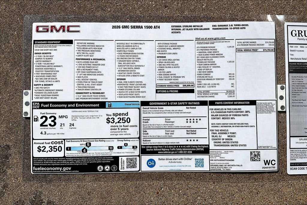 2026 GMC Sierra 1500 AT4