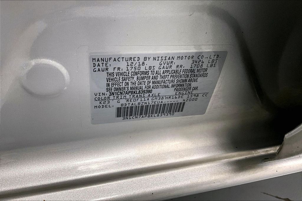 2019 Nissan Versa 1.6 SV