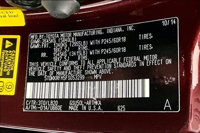 2015 Toyota Highlander XLE V6