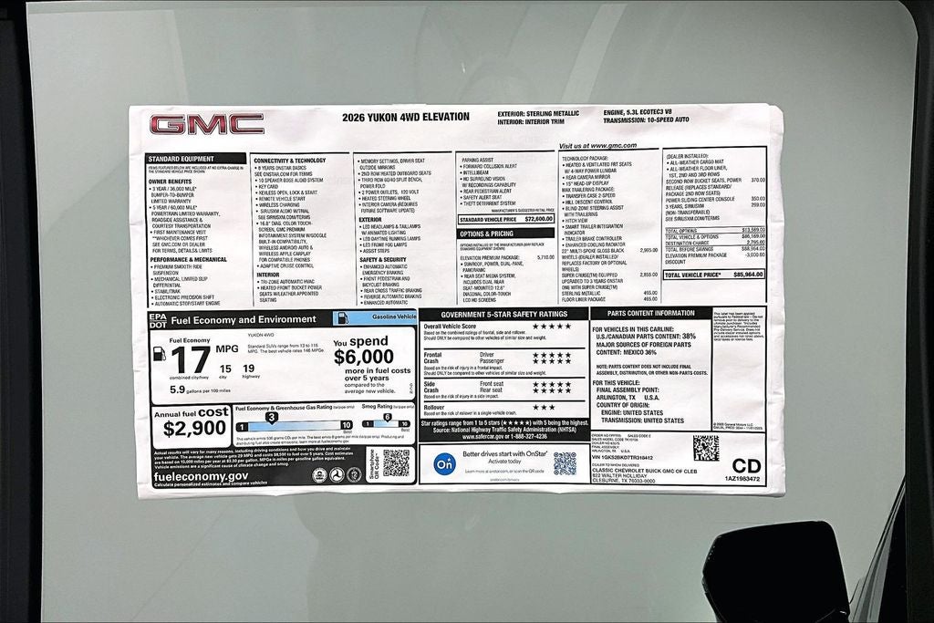 2026 GMC Yukon Elevation