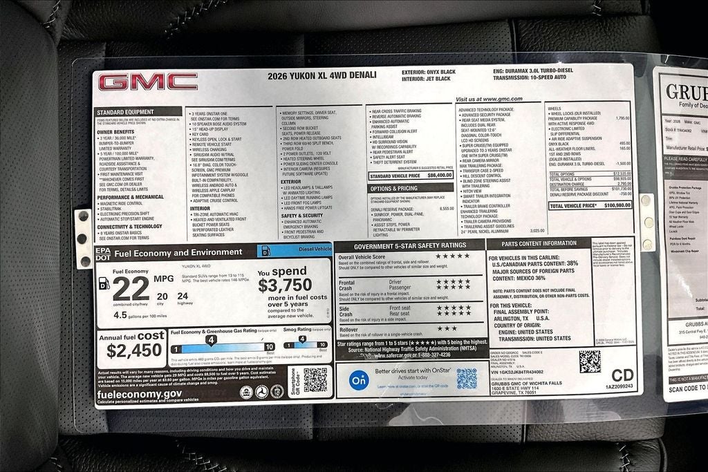 2026 GMC Yukon XL Denali