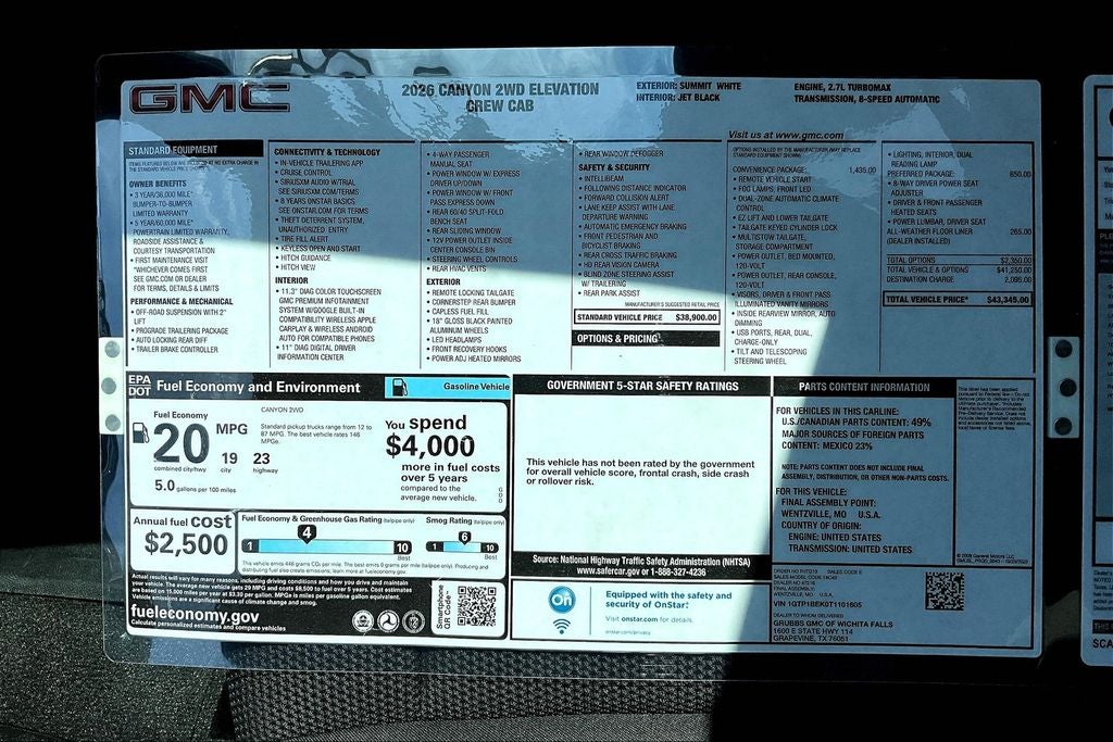 2026 GMC Canyon Elevation