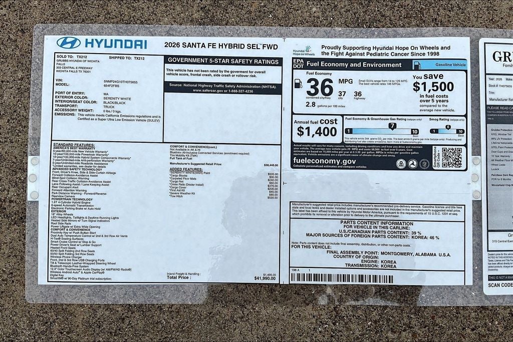 2026 Hyundai Santa Fe Hybrid SEL