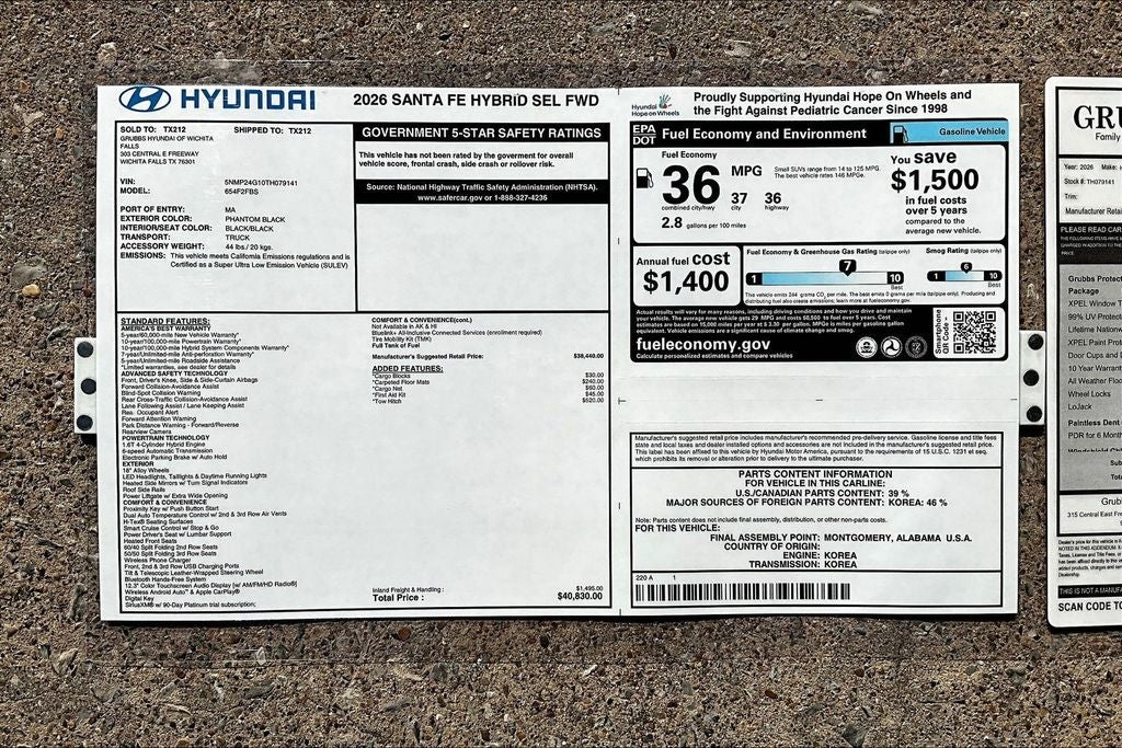 2026 Hyundai Santa Fe Hybrid SEL