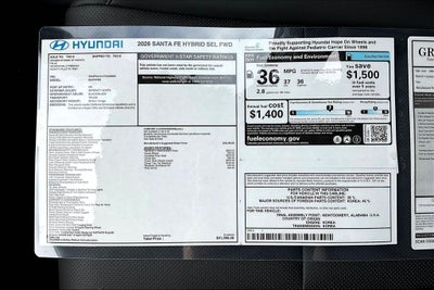 2026 Hyundai Santa Fe Hybrid SEL