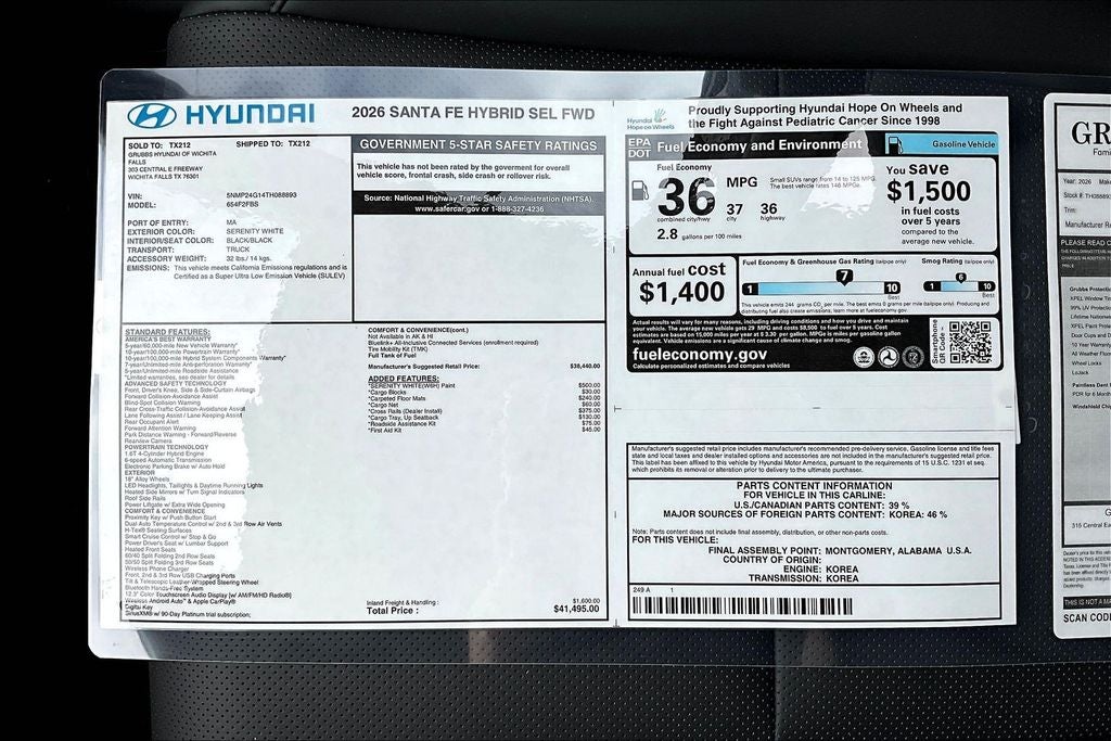 2026 Hyundai Santa Fe Hybrid SEL