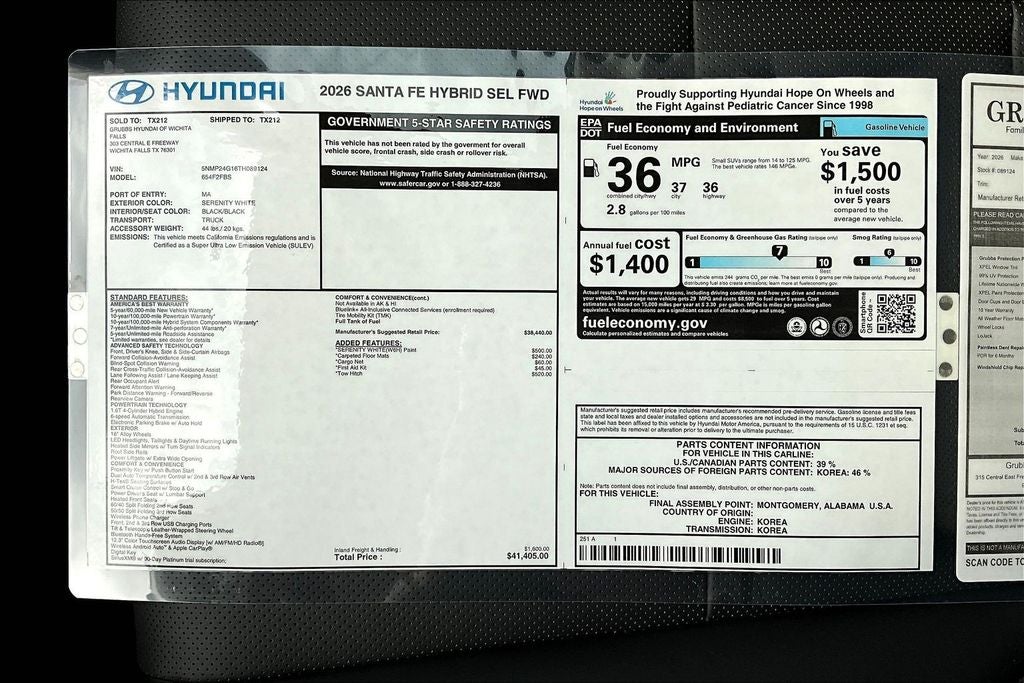 2026 Hyundai Santa Fe Hybrid SEL