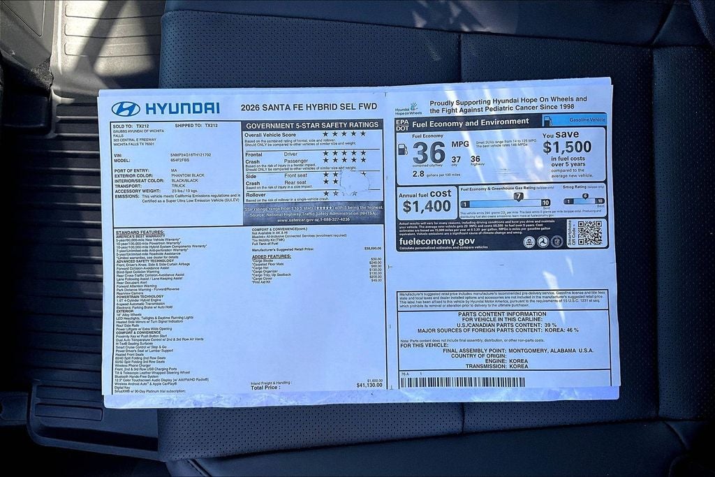 2026 Hyundai Santa Fe Hybrid SEL