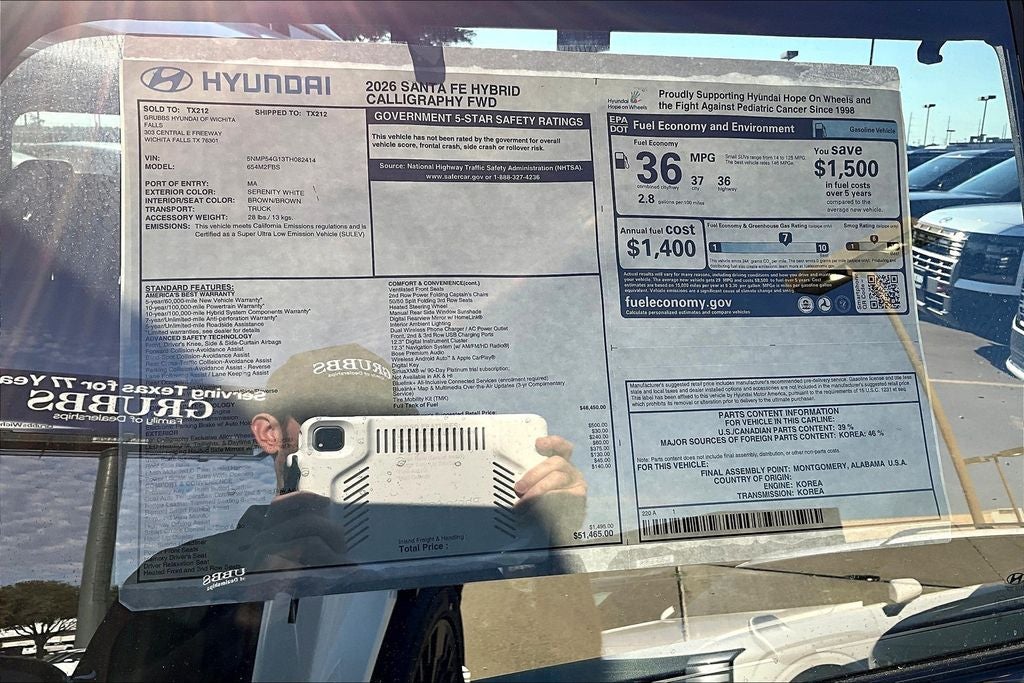 2026 Hyundai Santa Fe Hybrid Calligraphy
