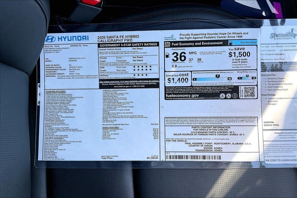 2026 Hyundai Santa Fe Hybrid Calligraphy