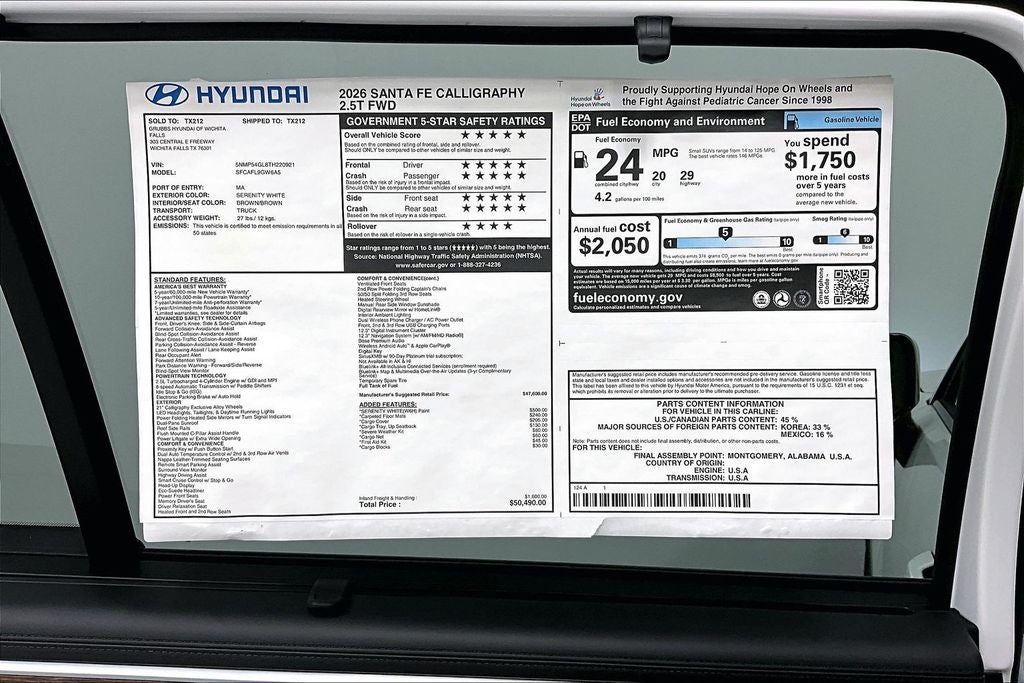 2026 Hyundai Santa Fe Calligraphy