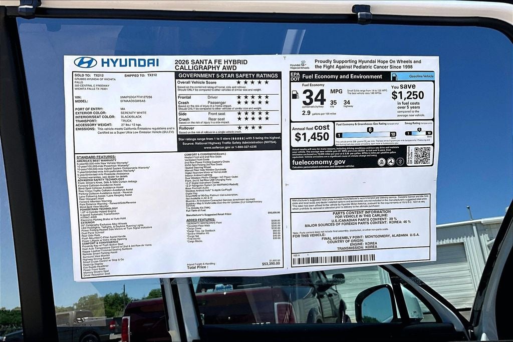2026 Hyundai Santa Fe Hybrid Calligraphy