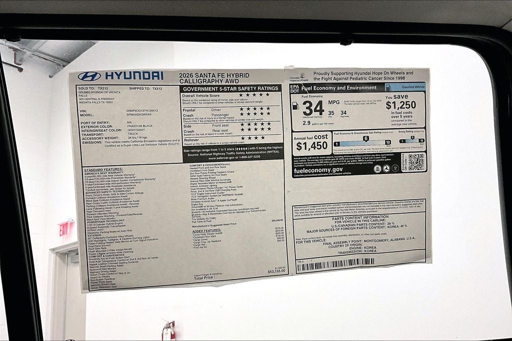 2026 Hyundai Santa Fe Hybrid Calligraphy