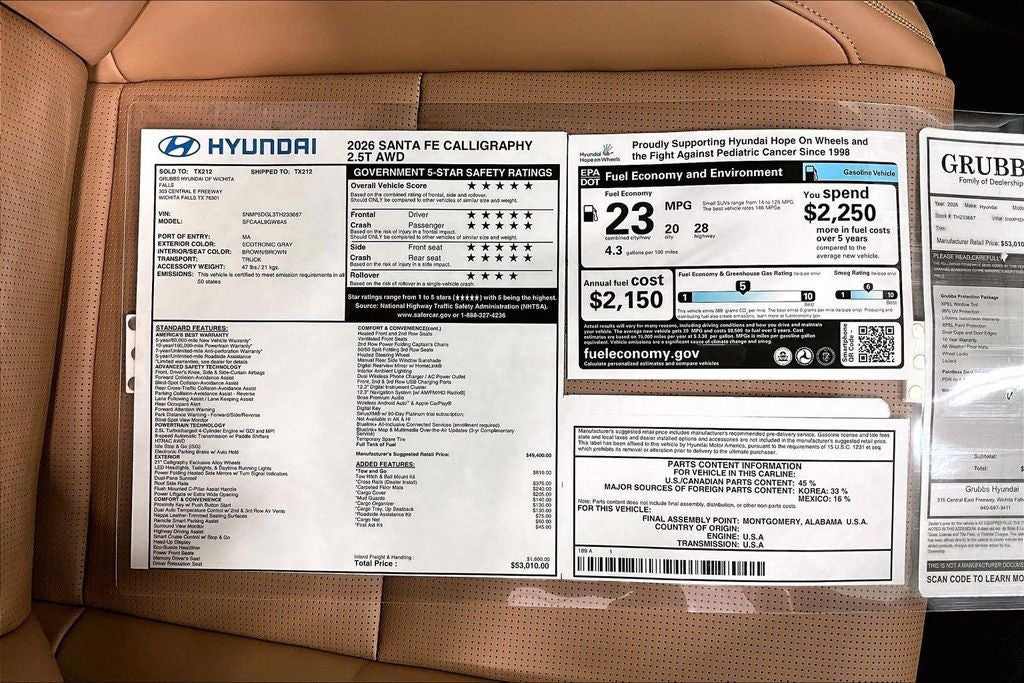 2026 Hyundai Santa Fe Calligraphy