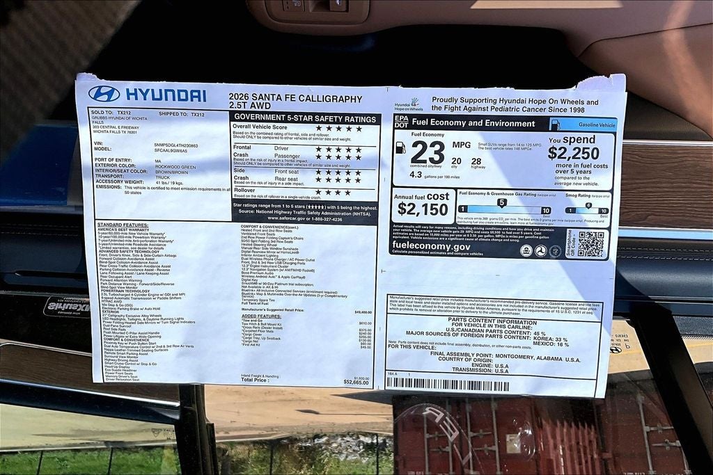 2026 Hyundai Santa Fe Calligraphy