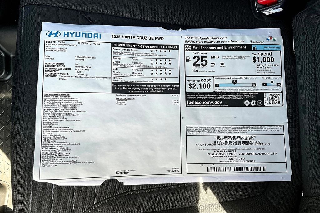 2025 Hyundai Santa Cruz SE