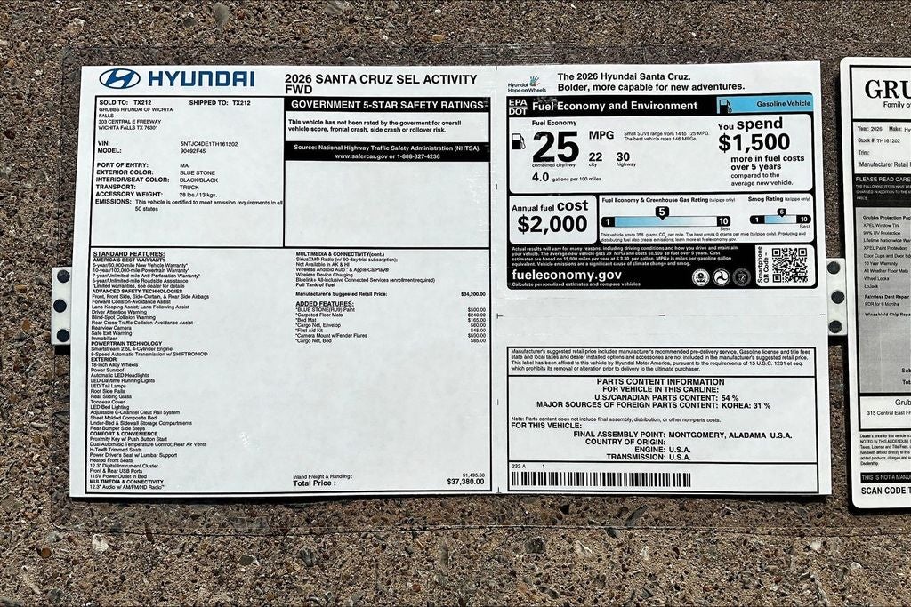 2026 Hyundai Santa Cruz SEL