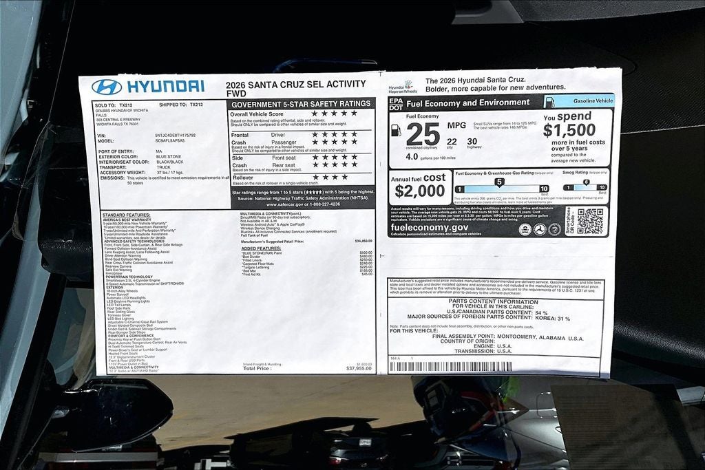 2026 Hyundai Santa Cruz SEL