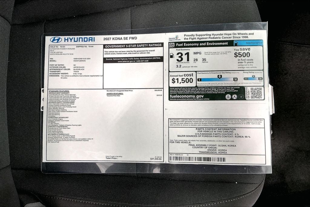 2027 Hyundai Kona SE
