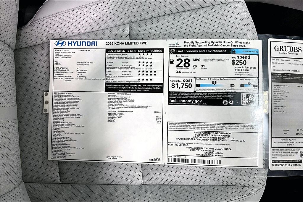 2026 Hyundai Kona Limited