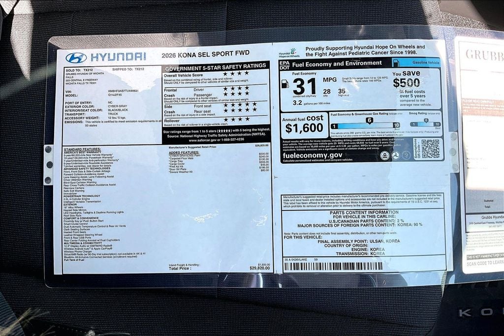 2026 Hyundai Kona SEL Sport