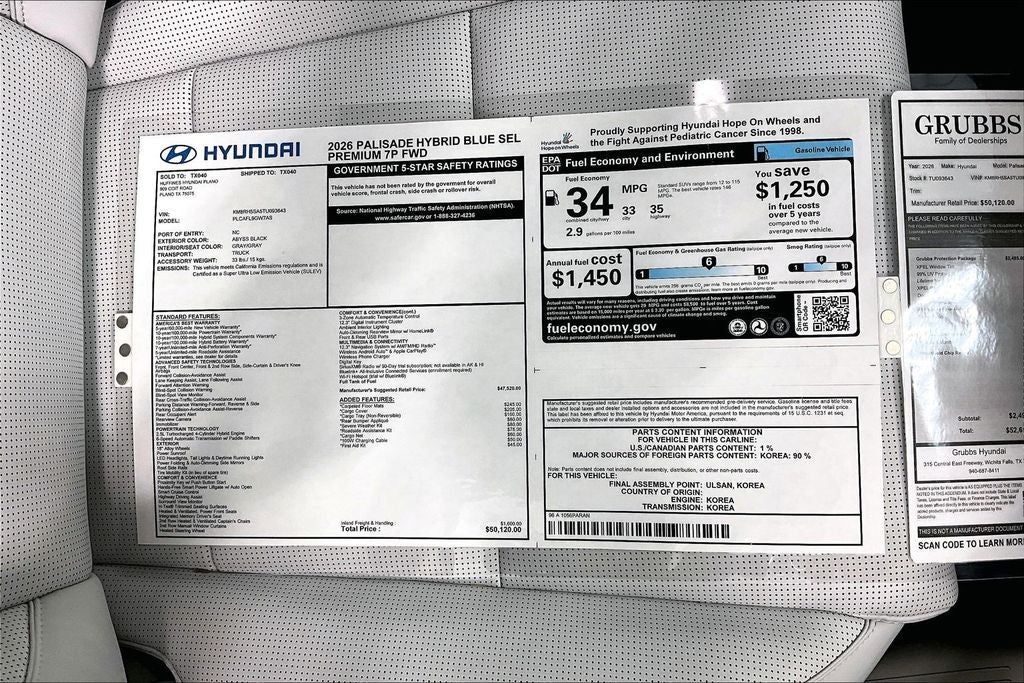 2026 Hyundai Palisade Hybrid Blue SEL Premium 7 Passenger