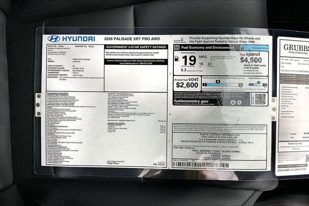 2026 Hyundai Palisade XRT Pro