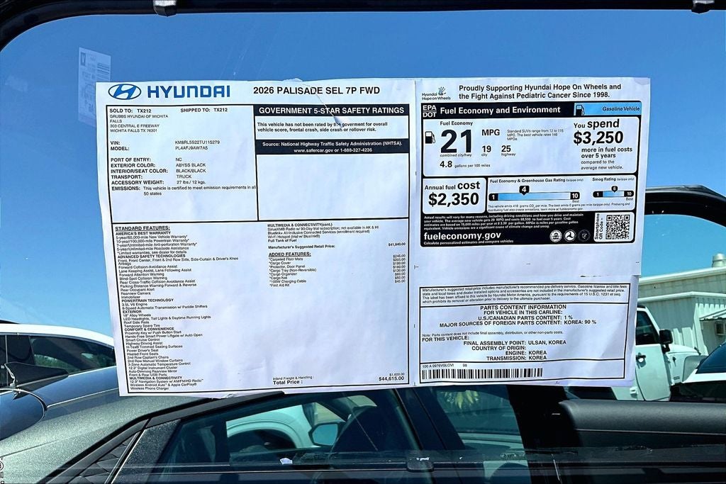 2026 Hyundai Palisade SEL 7 Passenger