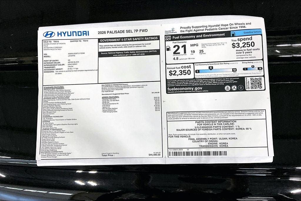 2026 Hyundai Palisade SEL 7 Passenger