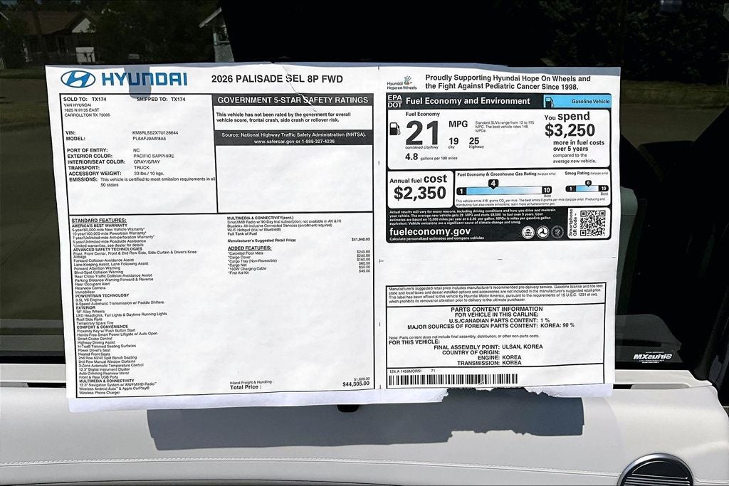 2026 Hyundai Palisade SEL 8 Passenger