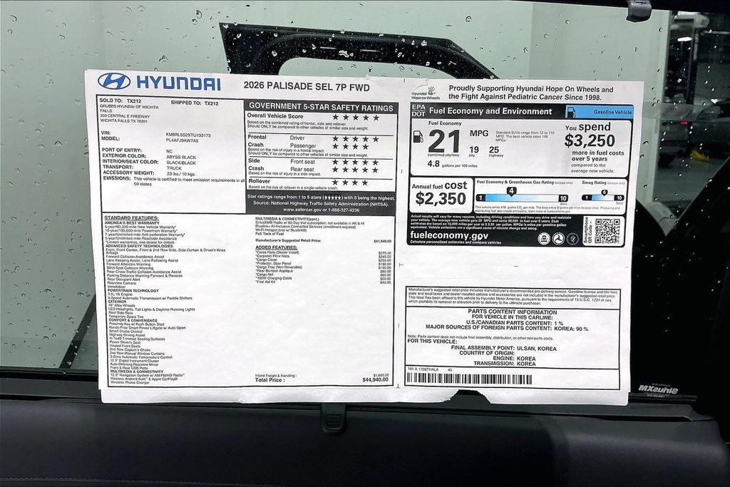 2026 Hyundai Palisade SEL 7 Passenger
