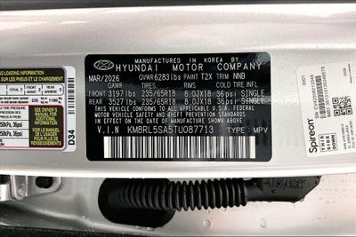 2026 Hyundai Palisade Hybrid Blue SEL 7 Passenger