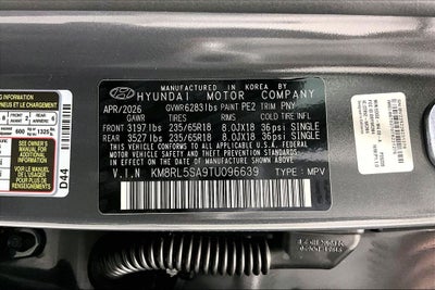 2026 Hyundai Palisade Hybrid Blue SEL 8 Passenger
