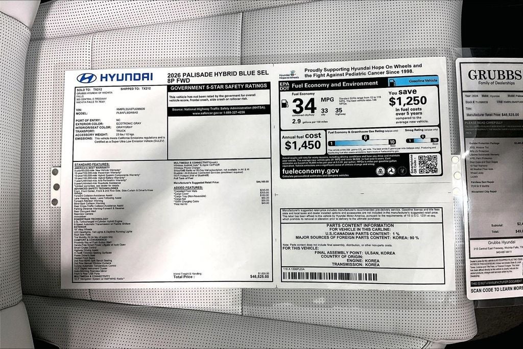 2026 Hyundai Palisade Hybrid Blue SEL 8 Passenger