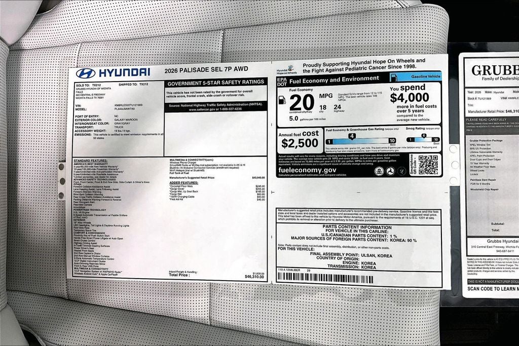 2026 Hyundai Palisade SEL 7 Passenger