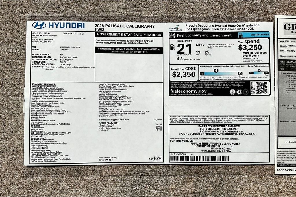 2026 Hyundai Palisade Calligraphy