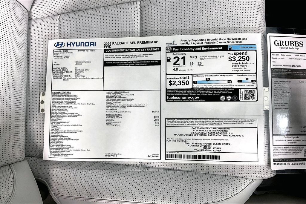 2026 Hyundai Palisade SEL Premium 8 Passenger