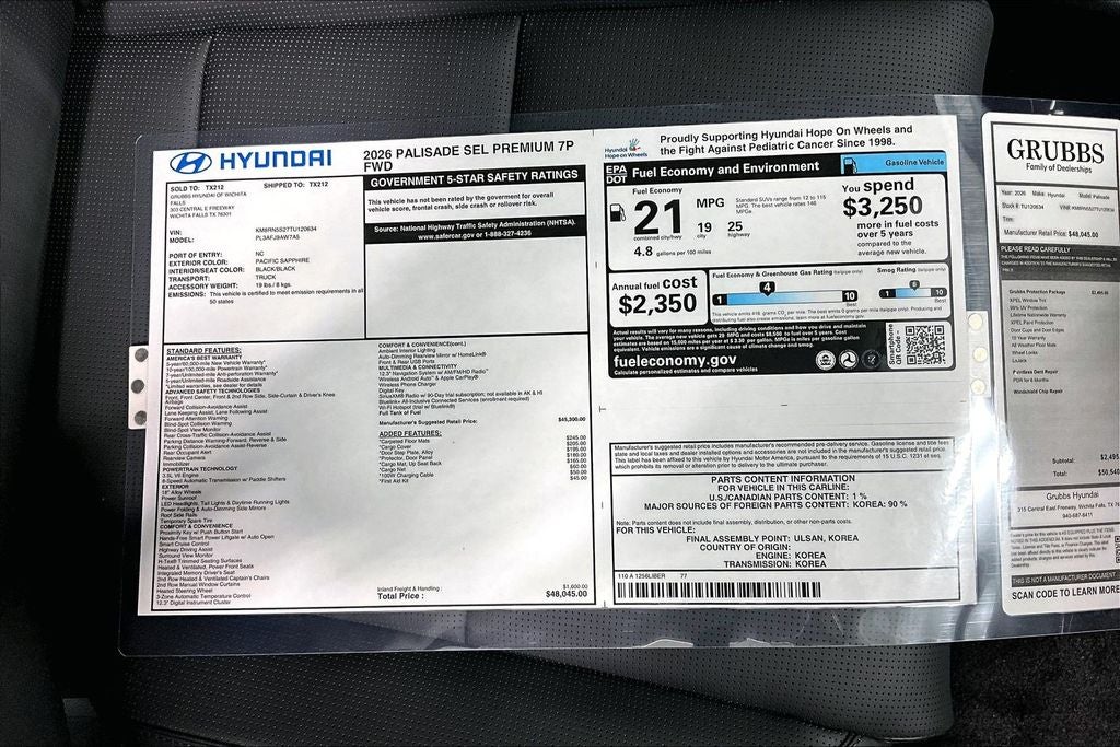 2026 Hyundai Palisade SEL Premium 7 Passenger