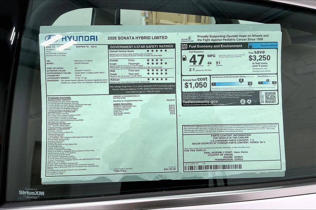 2026 Hyundai Sonata Hybrid Limited