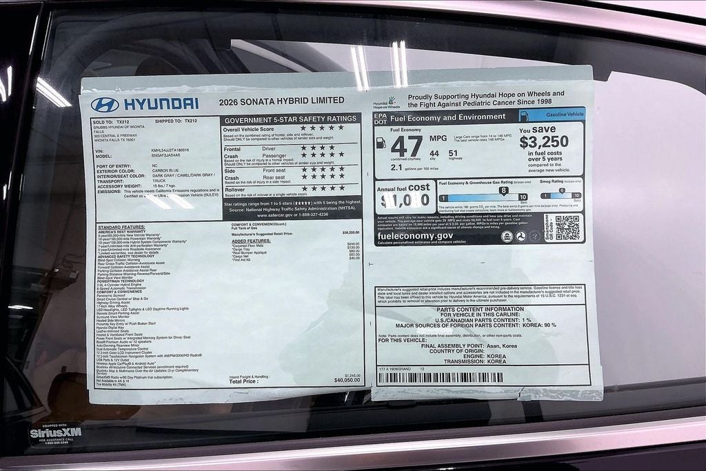2026 Hyundai Sonata Hybrid Limited