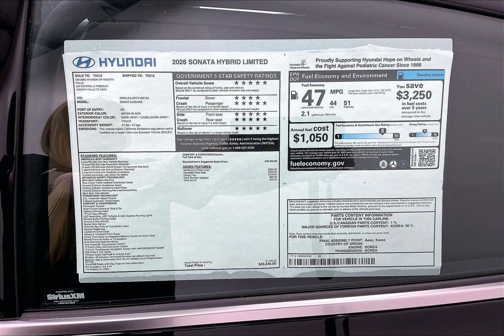 2026 Hyundai Sonata Hybrid Limited