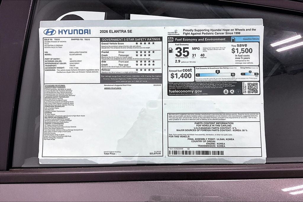 2026 Hyundai Elantra SE