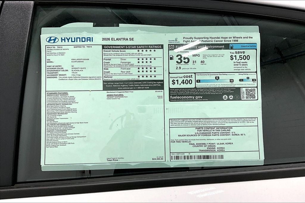 2026 Hyundai Elantra SE