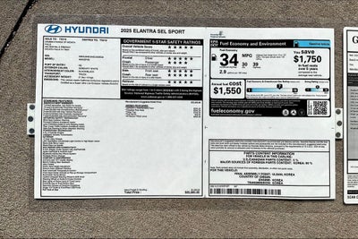 2025 Hyundai Elantra SEL Sport